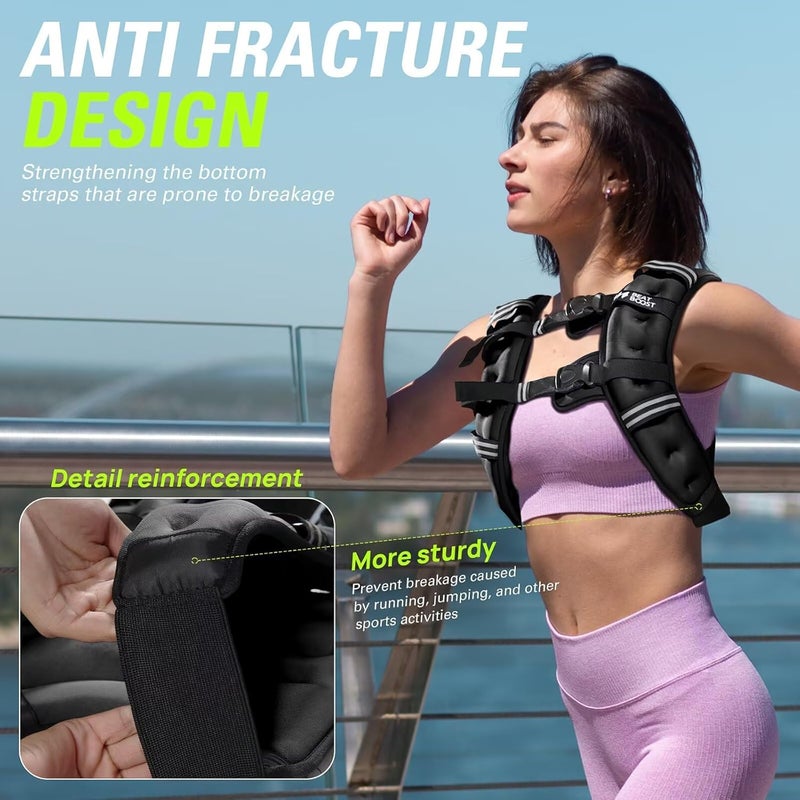 BeatBoost Weighted Vest Woman 5 12 15 20 25 30 lb Weight Vest with Ironsand for Walking Strength Training Running Workout - Image 2